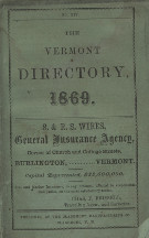 Vermont Directory for 1869 cover