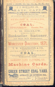 Worcester MA Directory for 1871